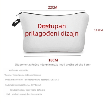 Putna kozmetička torbica s otiskom lica Mjeseca i Sunca, blok boja, prijenosna (Materijal: Poliester; Podstava: Poliester; Stil: Moderan i cool)