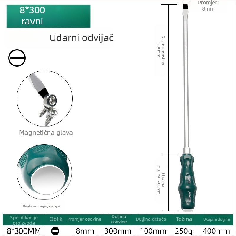 TOTCHI magnetski odvijač, krom-vanadijska čeli, neizoliran, križna glava, Torx Plum Blossom tip