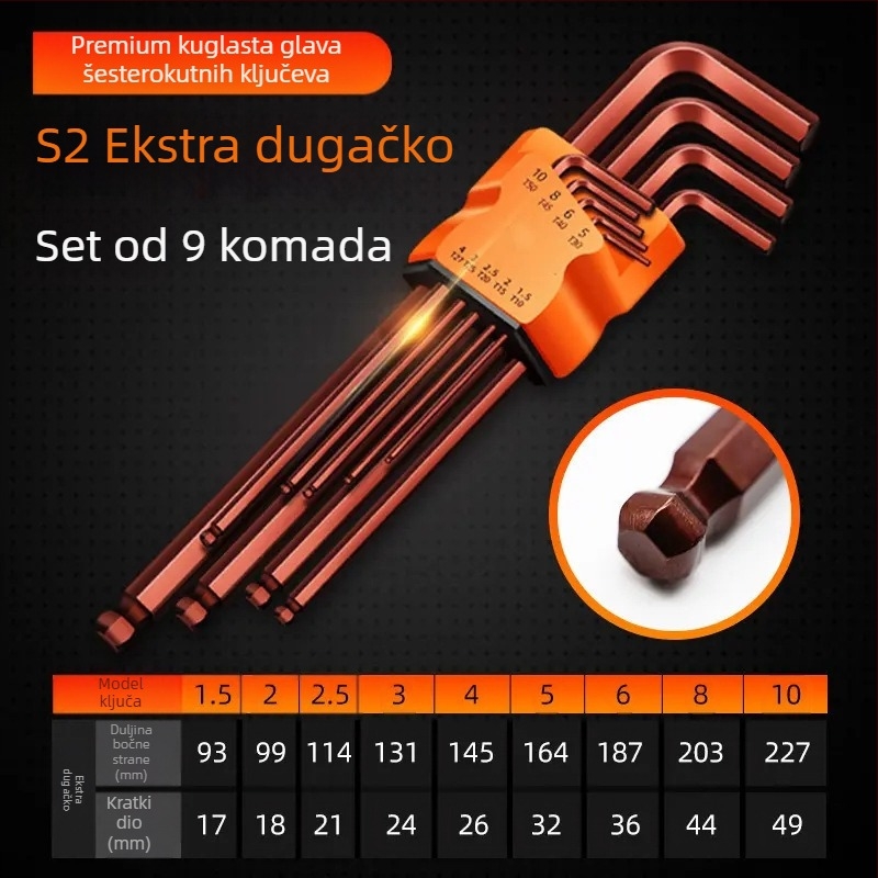 Set unutarnjih imbus ključeva od visokouhljičnog čelika – visoka tvrdoća, Cool Work