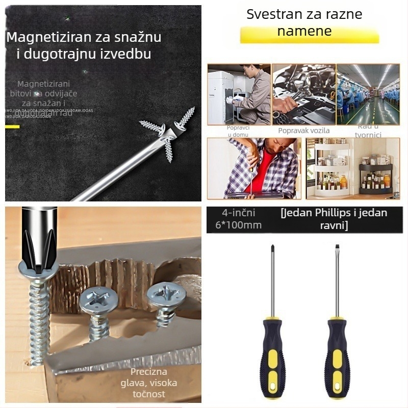 Powerful Merchant magnetski Phillips odvijač set - ručni, prijenosni, s produženim dometom