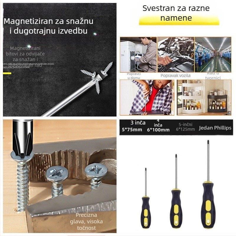 Powerful Merchant magnetski Phillips odvijač set - ručni, prijenosni, s produženim dometom