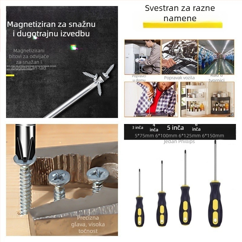 Powerful Merchant magnetski Phillips odvijač set - ručni, prijenosni, s produženim dometom