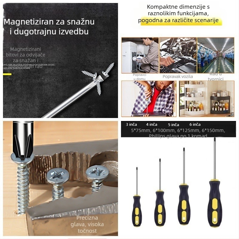 Powerful Merchant magnetski Phillips odvijač set - ručni, prijenosni, s produženim dometom