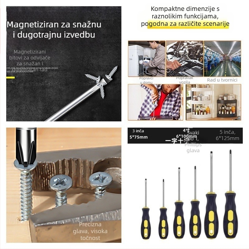 Powerful Merchant magnetski Phillips odvijač set - ručni, prijenosni, s produženim dometom