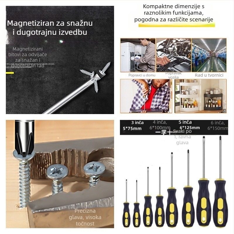 Powerful Merchant magnetski Phillips odvijač set - ručni, prijenosni, s produženim dometom