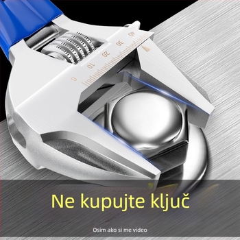 Prilagodljivi otvoreni ključ s kratkom drškom, kupaonica, krom-vanadijevo čelično