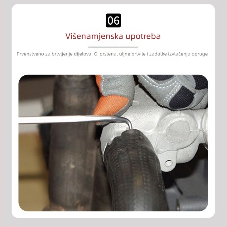 Neutral 8-dijelni set kuka za brtvu ulja za auto popravke – legura čelika s ABS ručkom; uključuje alate za uklanjanje i vađenje brtvila