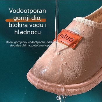 Dječje pamučne papuče s flis podstavom, protuklizne, vodootporne debela potplata, unutarnja upotreba, unisex, za jesen i zimu
