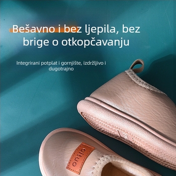 Dječje pamučne papuče s flis podstavom, protuklizne, vodootporne debela potplata, unutarnja upotreba, unisex, za jesen i zimu