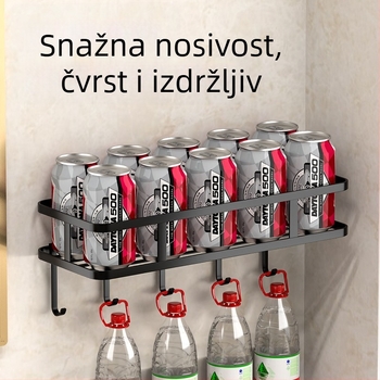 Dvoslojni zidni rega za kupaonicu, vakuumsko pričvršćenje, karbonska čelična konstrukcija, otporna na vlagu, za kuhinju i kupaonu