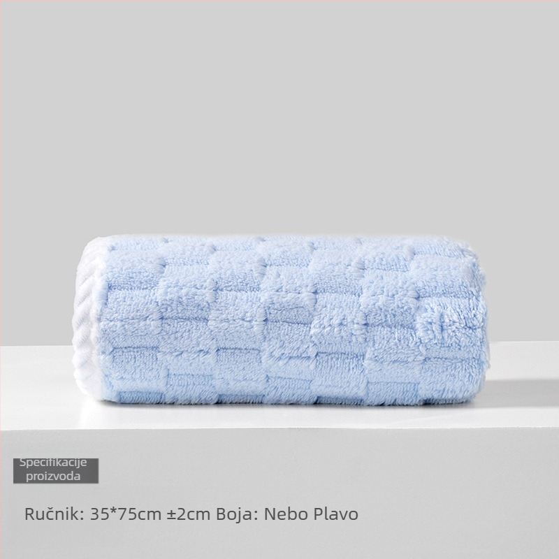 Ručnik od coral fleecea s debelim rubom i uzorkom oblaka, za odrasle i djecu, kućna upotreba, ručnik za lice i kupanje