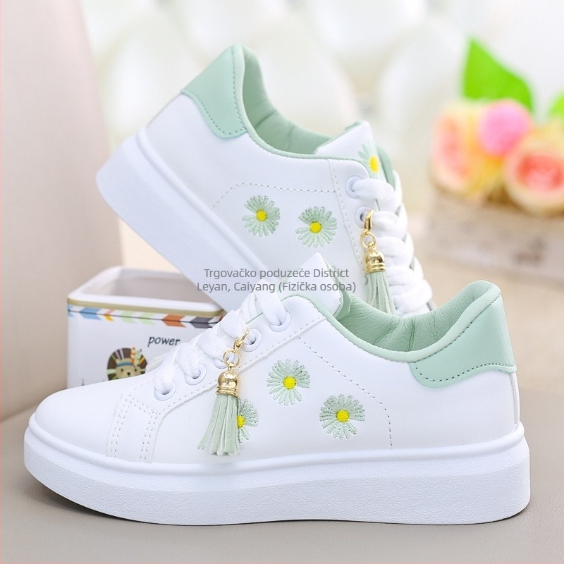 Ženske ravne cipele, okrugli vrh prsta, PU gornji dio, niska peta, gumeni potplat, vezanje