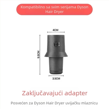Dyson nastavak za kovrčanje za sušilo za kosu s dvostrukim valjkom za velike valove — PA66 visokootporan materijal, 220V, 1600W, kompatibilan sa svim Dyson serijama hs01/05, funkcija: stiliziranje kose