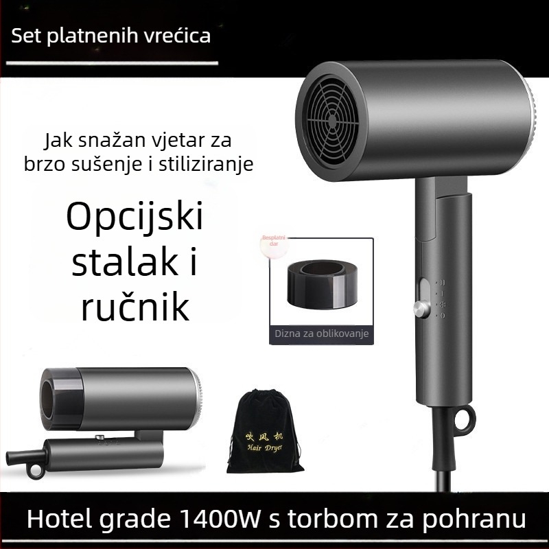 Sklopivo sušilo za kosu 2000W, hladan/topli zrak, 3 brzine, 220V