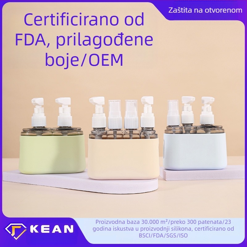 Putni set za punjenje tri u jedno s plastičnim i silikonskim kozmetičkim bocama, model TA3 pod-punjenje, vanjsko pakiranje