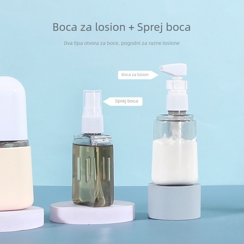 Putni set za punjenje tri u jedno s plastičnim i silikonskim kozmetičkim bocama, model TA3 pod-punjenje, vanjsko pakiranje