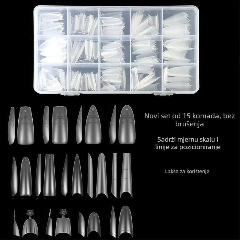 Naljepnice za nokte – ultra tanke, bez tragova, francuski stil, ovalni oblik, prozirne