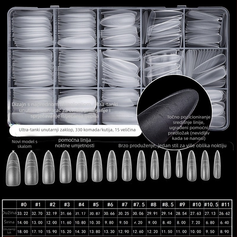 Naljepnice za nokte – ultra tanke, bez tragova, francuski stil, ovalni oblik, prozirne