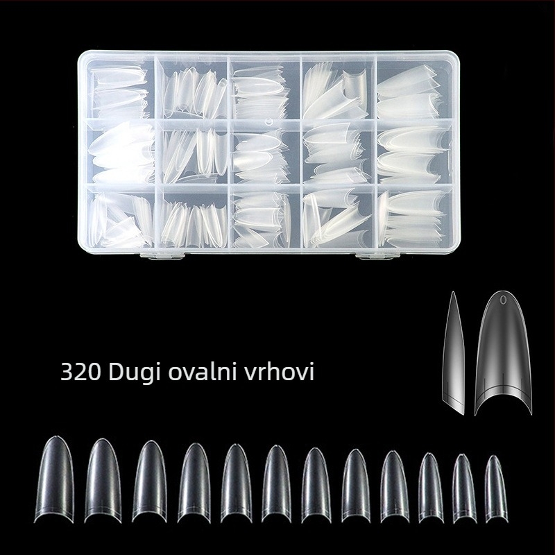 Naljepnice za nokte – ultra tanke, bez tragova, francuski stil, ovalni oblik, prozirne