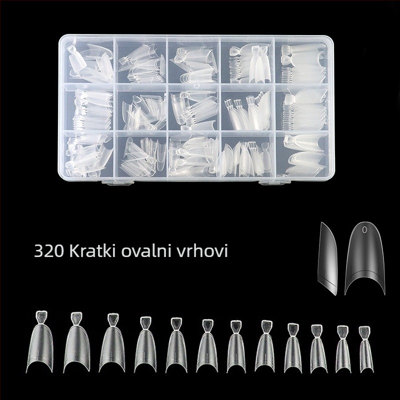Naljepnice za nokte – ultra tanke, bez tragova, francuski stil, ovalni oblik, prozirne