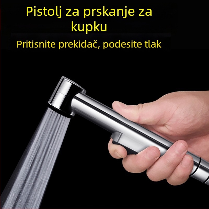 Prijenosni bidet sprej za WC, ABS materijal, elektroplatirani završni sloj, 4-točkovni priključak, radna temperatura 0-90°C, nazivni tlak 1.0 MPa