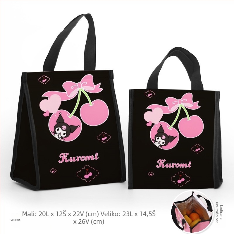 Torba za ručak s prilagodljivim motivima karikature malog đavla u modernom minimalističkom stilu