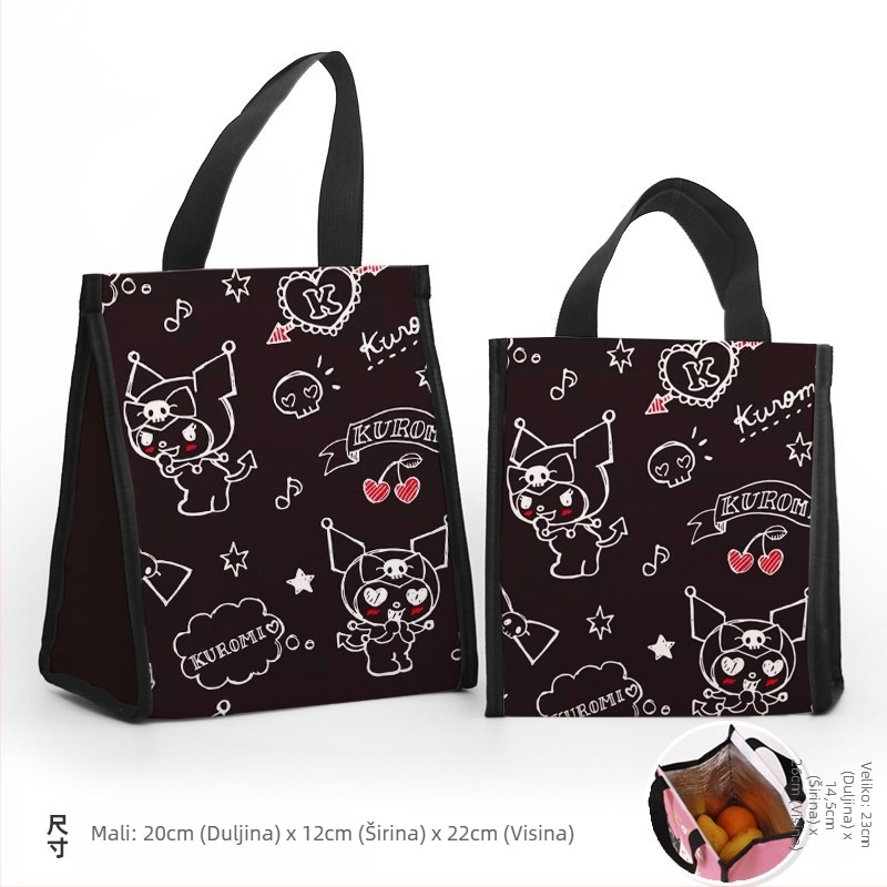 Torba za ručak s prilagodljivim motivima karikature malog đavla u modernom minimalističkom stilu
