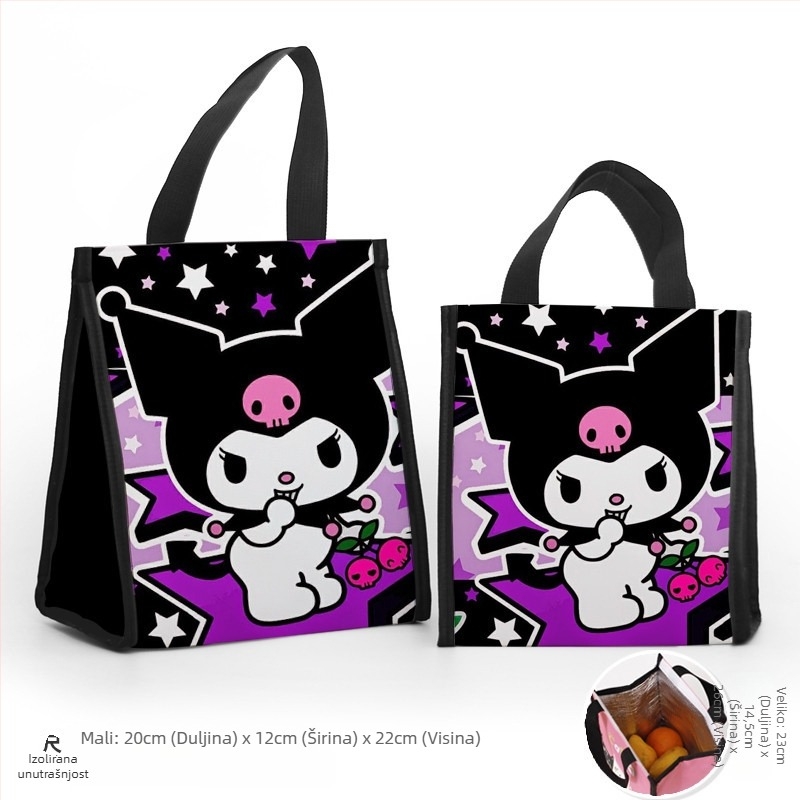 Torba za ručak s prilagodljivim motivima karikature malog đavla u modernom minimalističkom stilu