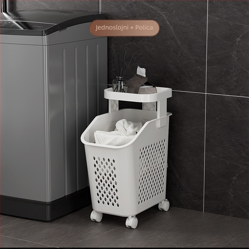 Višeslojni koš za rublje s kotačićima – PP materijal, kućna upotreba, moderan stil