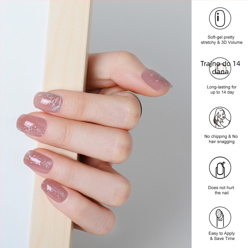 XT Naljepnice za nokte s motivom leptira – UV gel, polu očvrsle, potpuno prekrivanje