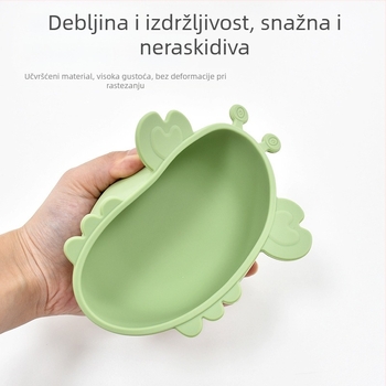 Maiya silikonska dječja zdjela s usisnom cupom u obliku raka – prehrambeni silikon, posuda za prehranu djece od 6 mjeseci
