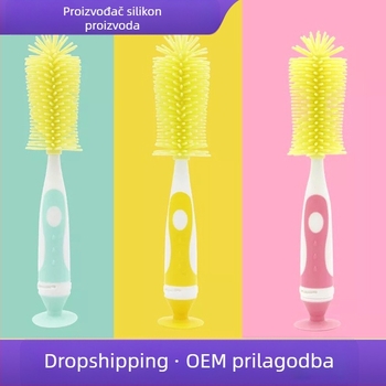 Set četki za bočicu djetetu: četka za bradavicu, četka za cijev i silikonska rotirajuća četka za čišćenje