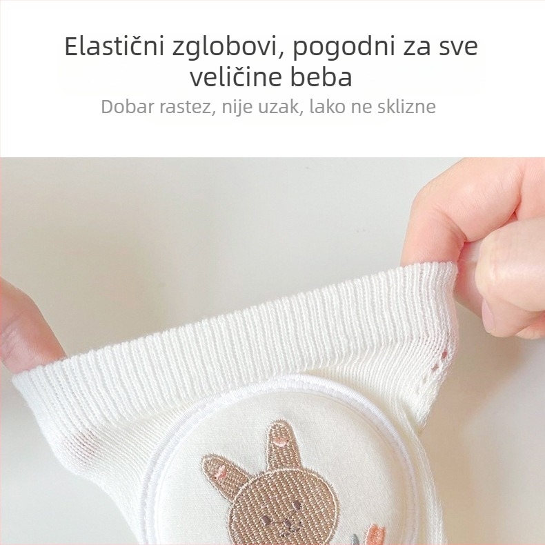 Dječja koljena zaštita s prozračnom mrežicom, izvezeni, elastični pamuk, za puzanje i vanjske aktivnosti, dob 1–3 godine