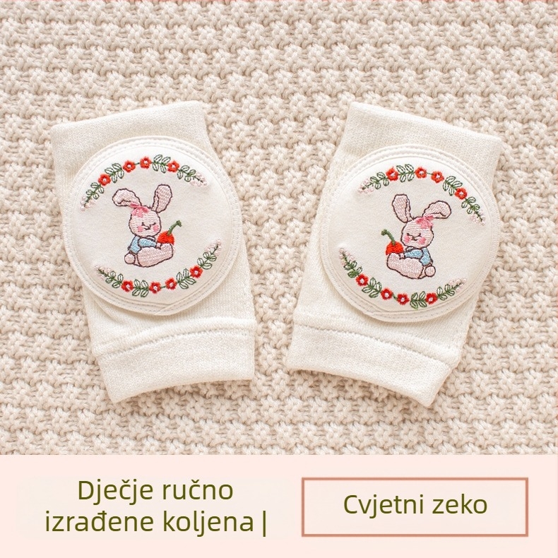 Dječja koljena zaštita s prozračnom mrežicom, izvezeni, elastični pamuk, za puzanje i vanjske aktivnosti, dob 1–3 godine