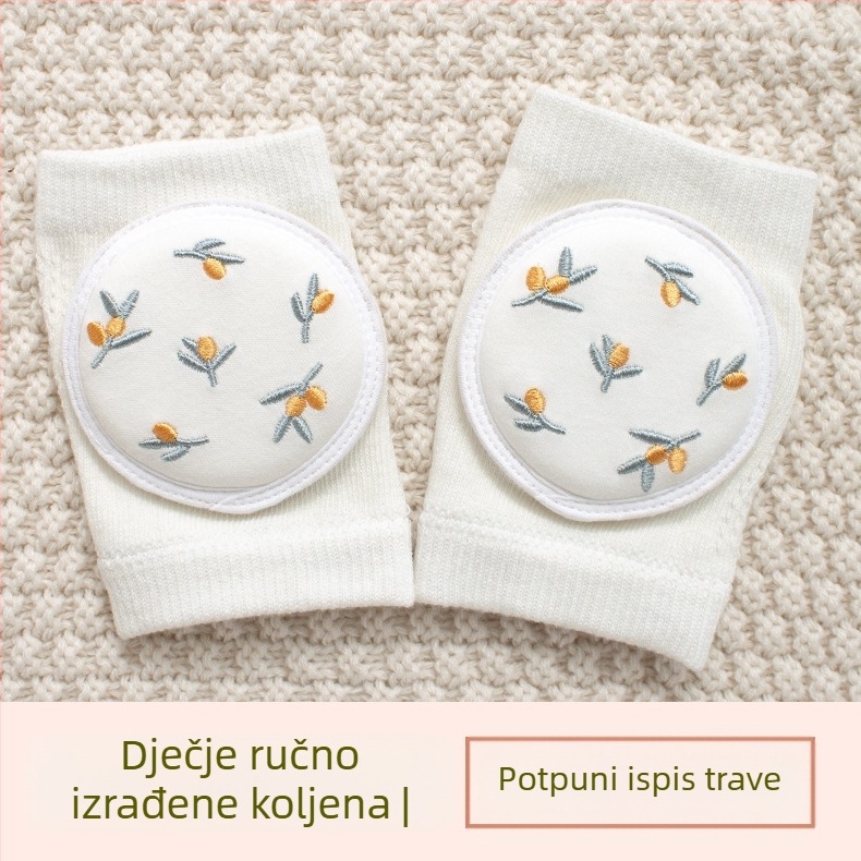 Dječja koljena zaštita s prozračnom mrežicom, izvezeni, elastični pamuk, za puzanje i vanjske aktivnosti, dob 1–3 godine