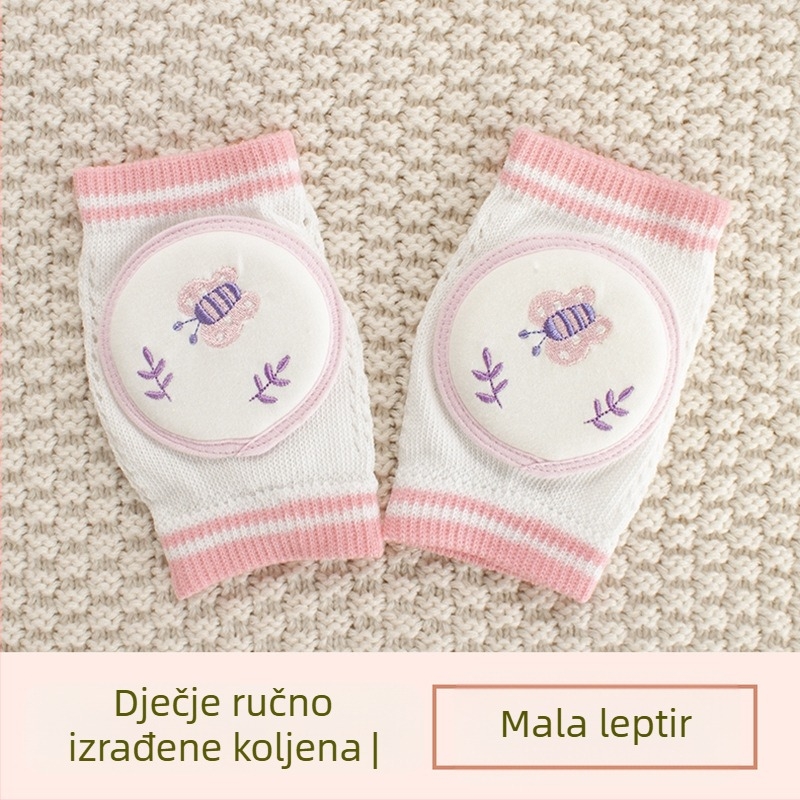 Dječja koljena zaštita s prozračnom mrežicom, izvezeni, elastični pamuk, za puzanje i vanjske aktivnosti, dob 1–3 godine