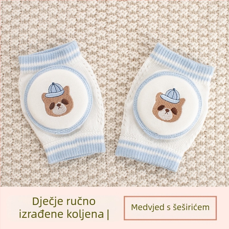 Dječja koljena zaštita s prozračnom mrežicom, izvezeni, elastični pamuk, za puzanje i vanjske aktivnosti, dob 1–3 godine