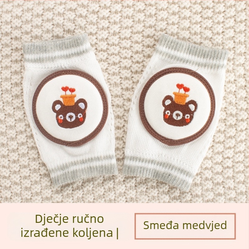 Dječja koljena zaštita s prozračnom mrežicom, izvezeni, elastični pamuk, za puzanje i vanjske aktivnosti, dob 1–3 godine