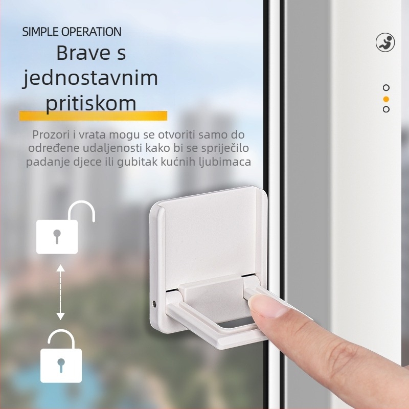 Sigurnosni zaustavljač za prozore i klizna vrata – model TJ20231215M001, PVC