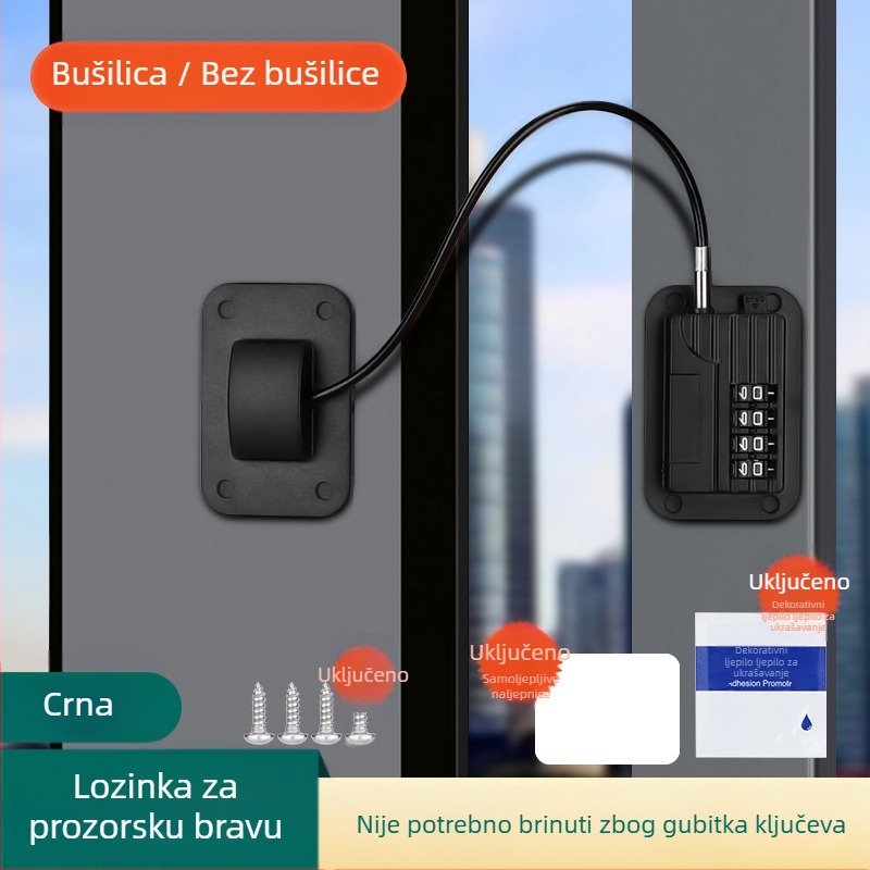 Sigurnosni zaustavljač za prozore i klizna vrata – model TJ20231215M001, PVC