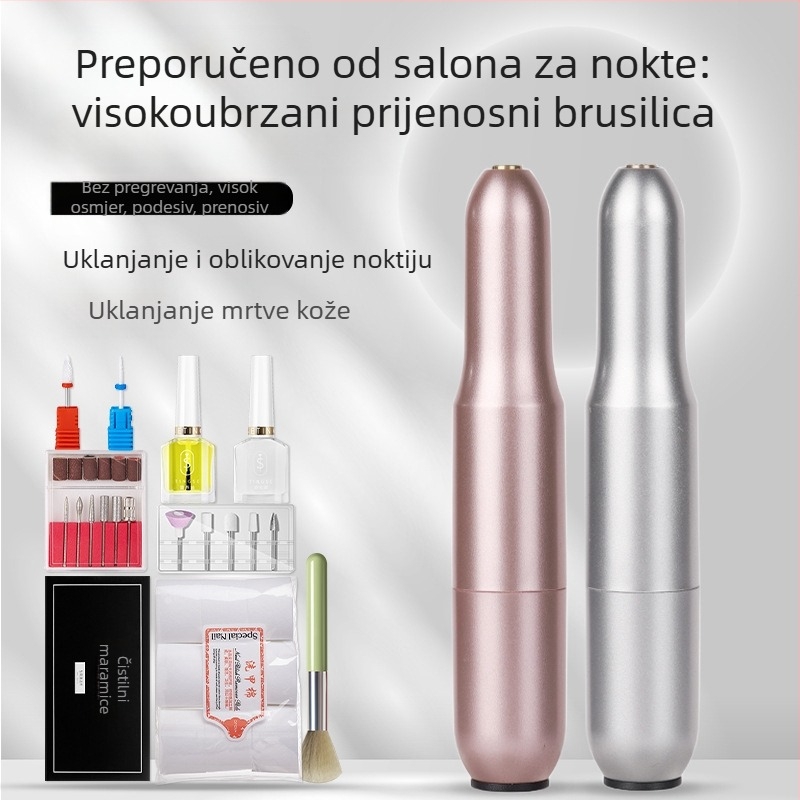 Električni pilnik za nokte – plast + nehrđajući čelik, alat za brušenje površine nokta, 1 kom, domaća marka, za obične korisnike