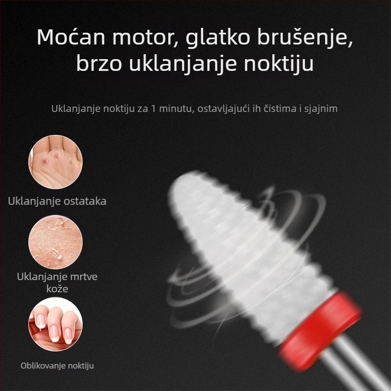 Električni pilnik za nokte – plast + nehrđajući čelik, alat za brušenje površine nokta, 1 kom, domaća marka, za obične korisnike