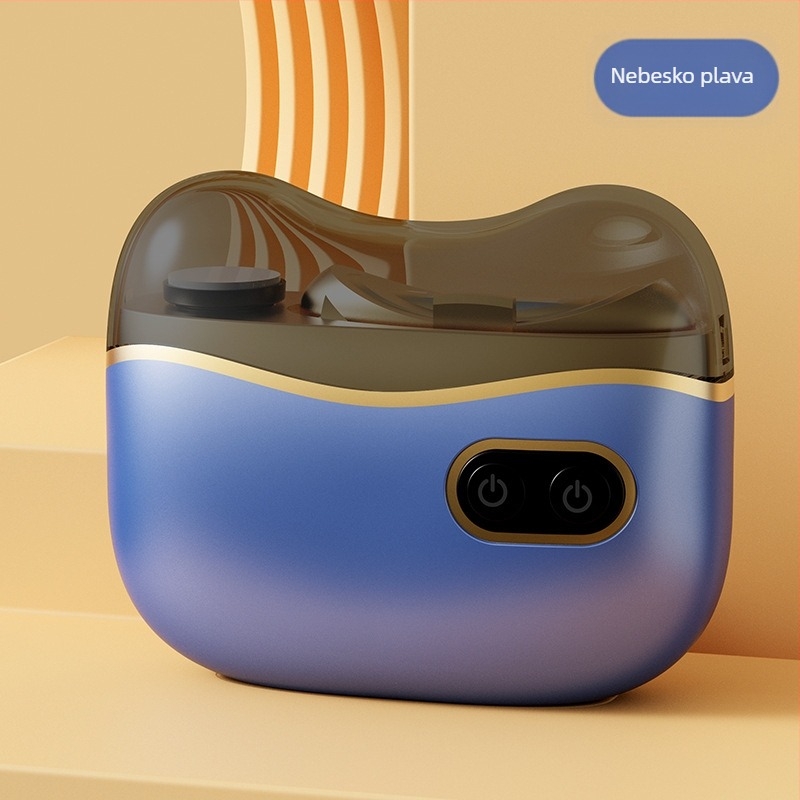 Dvostruki električni polir za nokte – kućna upotreba, ABS + nehrđajući čelik, dimenzije 8.8 x 7.2 cm, težina 120 g, baterija 400 mAh