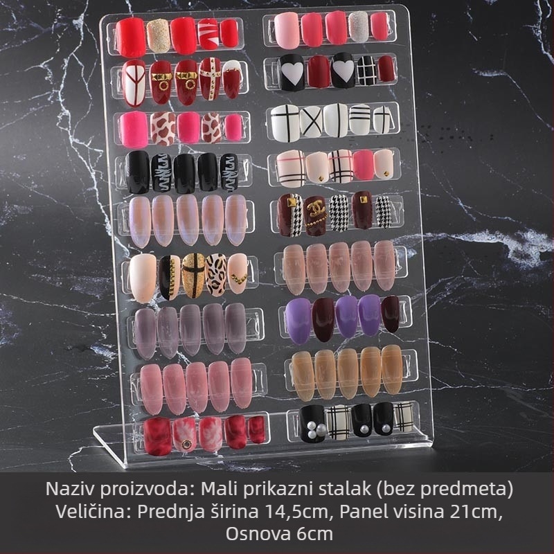 Stalak za prikaz uzoraka kartica boja nokti (prozirni akril, magnetska traka)