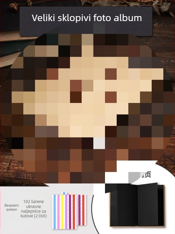 DIY retro fotoalbum s praznom koricom, ručno zalijepljenim stranicama, mini stil, 34 stranice
