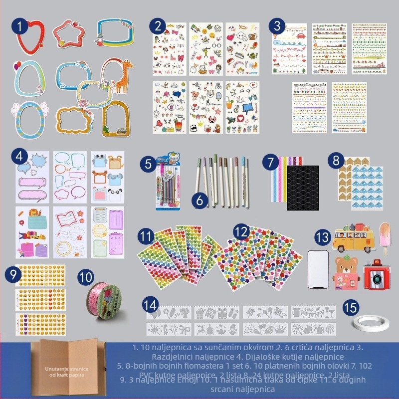 DIY retro fotoalbum s praznom koricom, ručno zalijepljenim stranicama, mini stil, 34 stranice