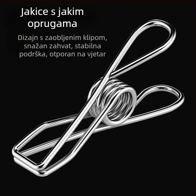 Nehrđajući čelični sušilac za odjeću s 48 klipsova, sklopivi okrugli dizajn za čarape i donje rublje, pogodna za balkon, višenamjenski sušilac.