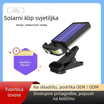 Vanjska klips-lampa na solarnu energiju s senzorom pokreta, vodootporna lampa za dvorište i kampiranje