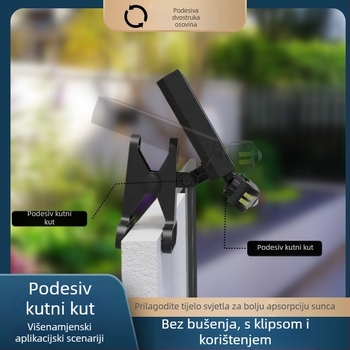 Vanjska klips-lampa na solarnu energiju s senzorom pokreta, vodootporna lampa za dvorište i kampiranje