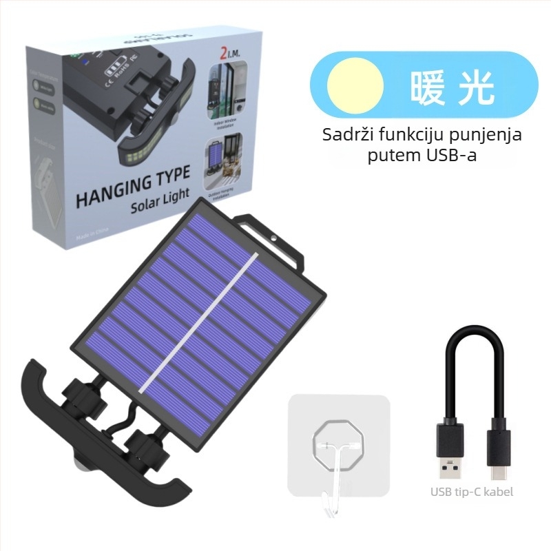Vanjska klips-lampa na solarnu energiju s senzorom pokreta, vodootporna lampa za dvorište i kampiranje